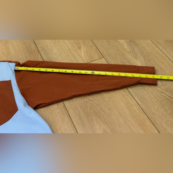 Lafayette 148 Oversized Colorblock Shirt XS S Fits M Blue Brown - Picture 9 of 9